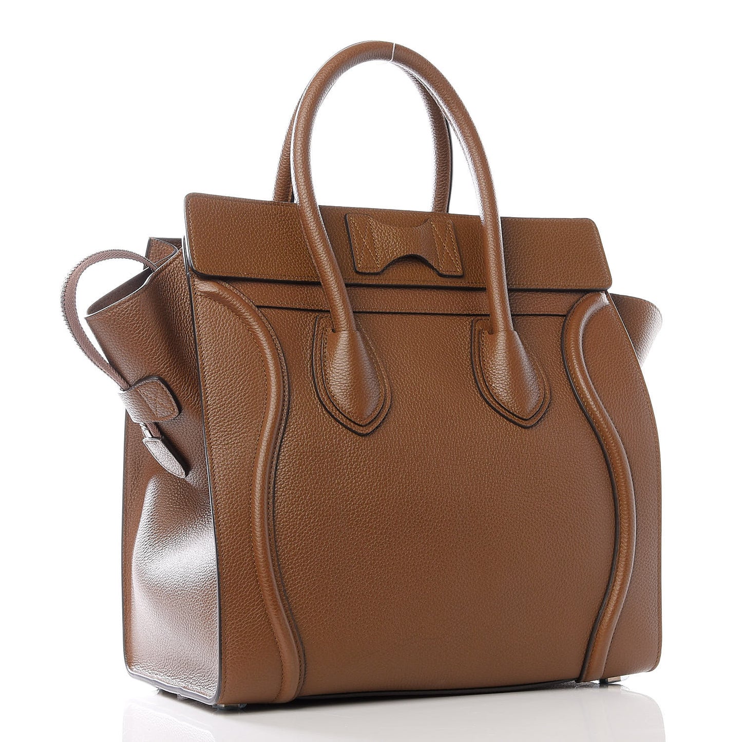 Drummed Calfskin Mini Luggage Camel