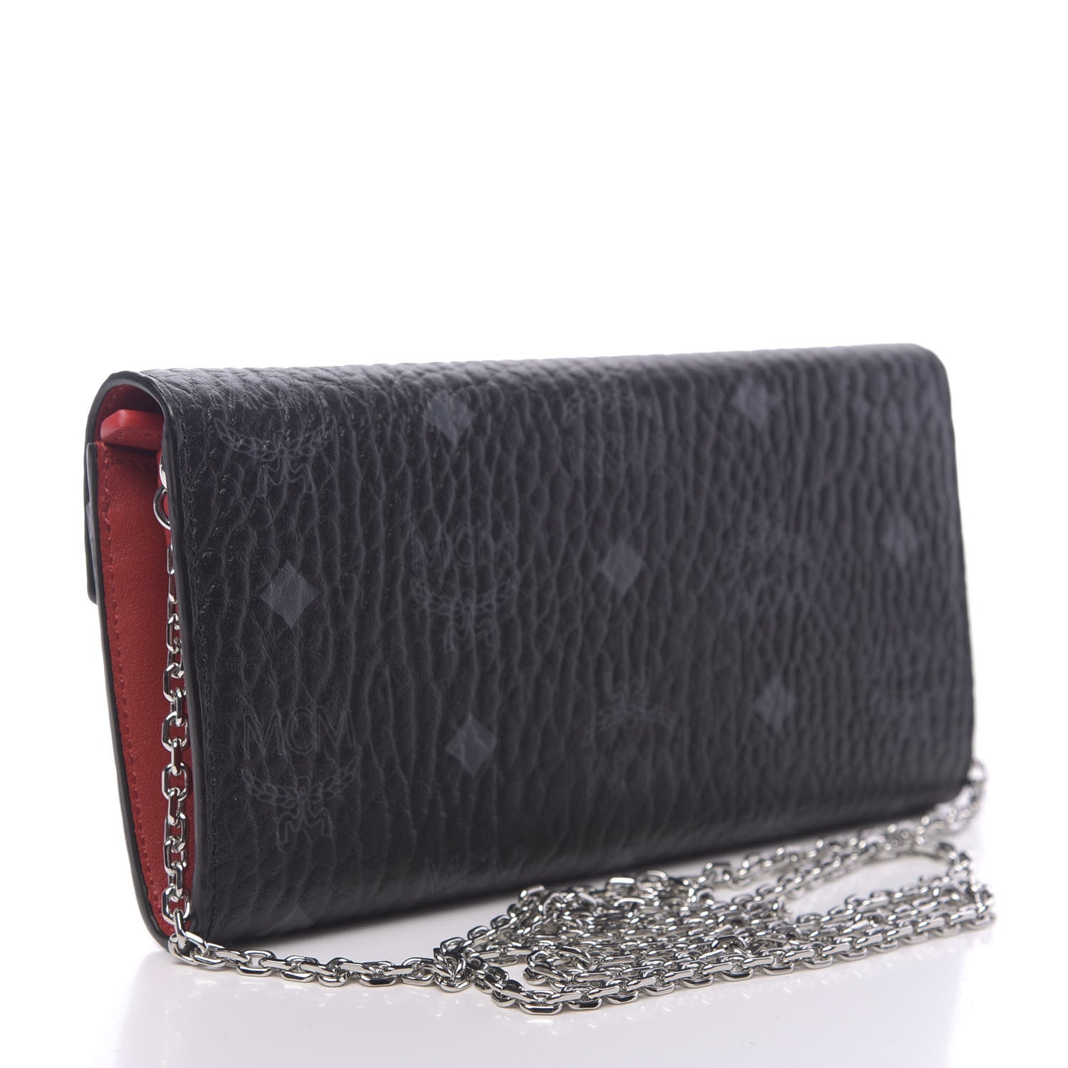 MCM Visetos Large Patricia Wallet On Chain Black Red 3 of 10