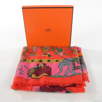 Hermes Silk Cashmere Fantaisies Indiennes Scarf 90 3 of 7