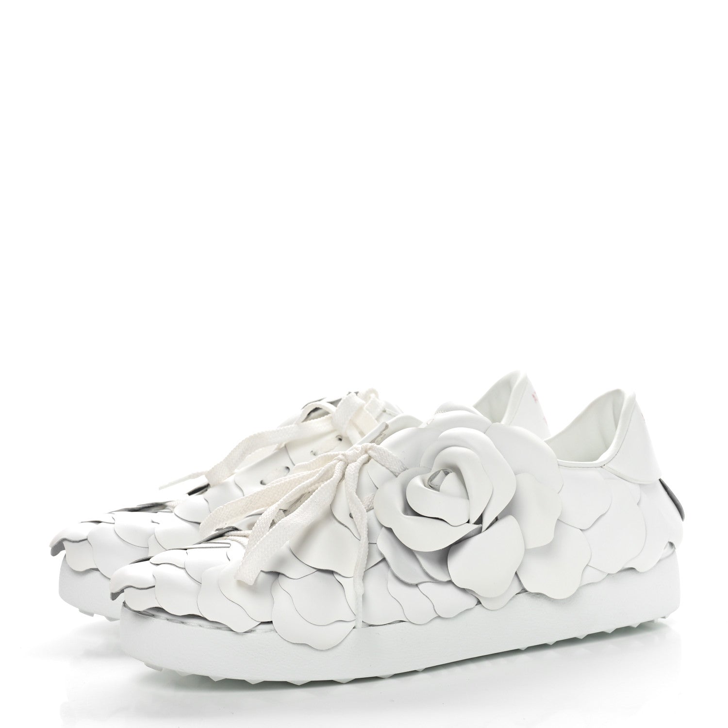 Valentino Garavani Calfskin Atelier 03 Rose Edition Sneakers 37.5 White 3 of 9