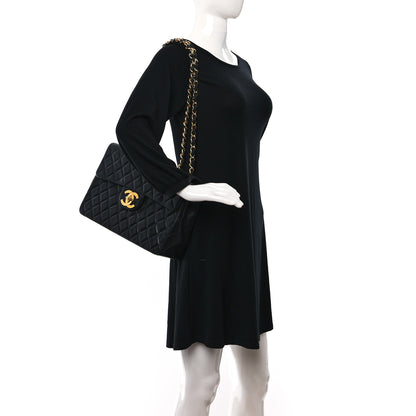 Chanel Lambskin Quilted XL Jumbo Single Flap Black 2 of 9