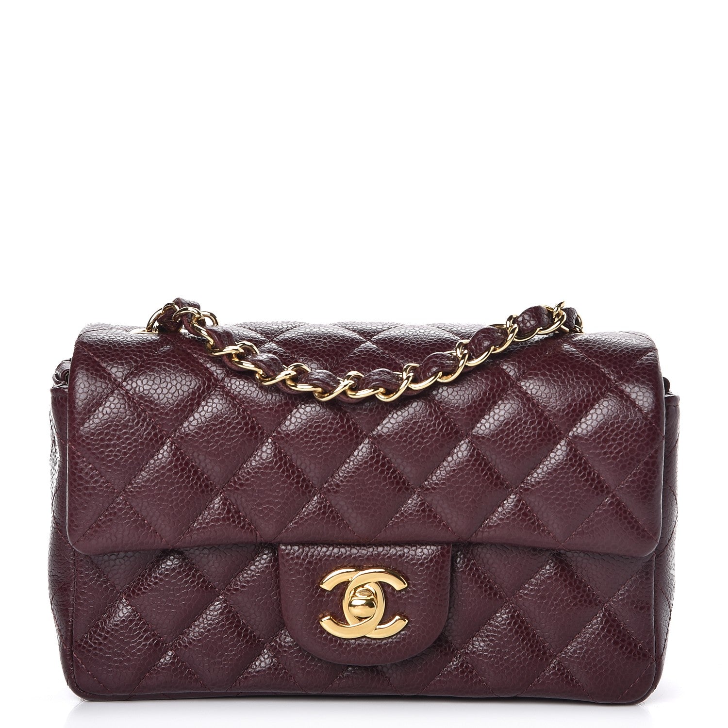 Chanel Caviar Quilted Mini Rectangular Flap Burgundy 1 of 7