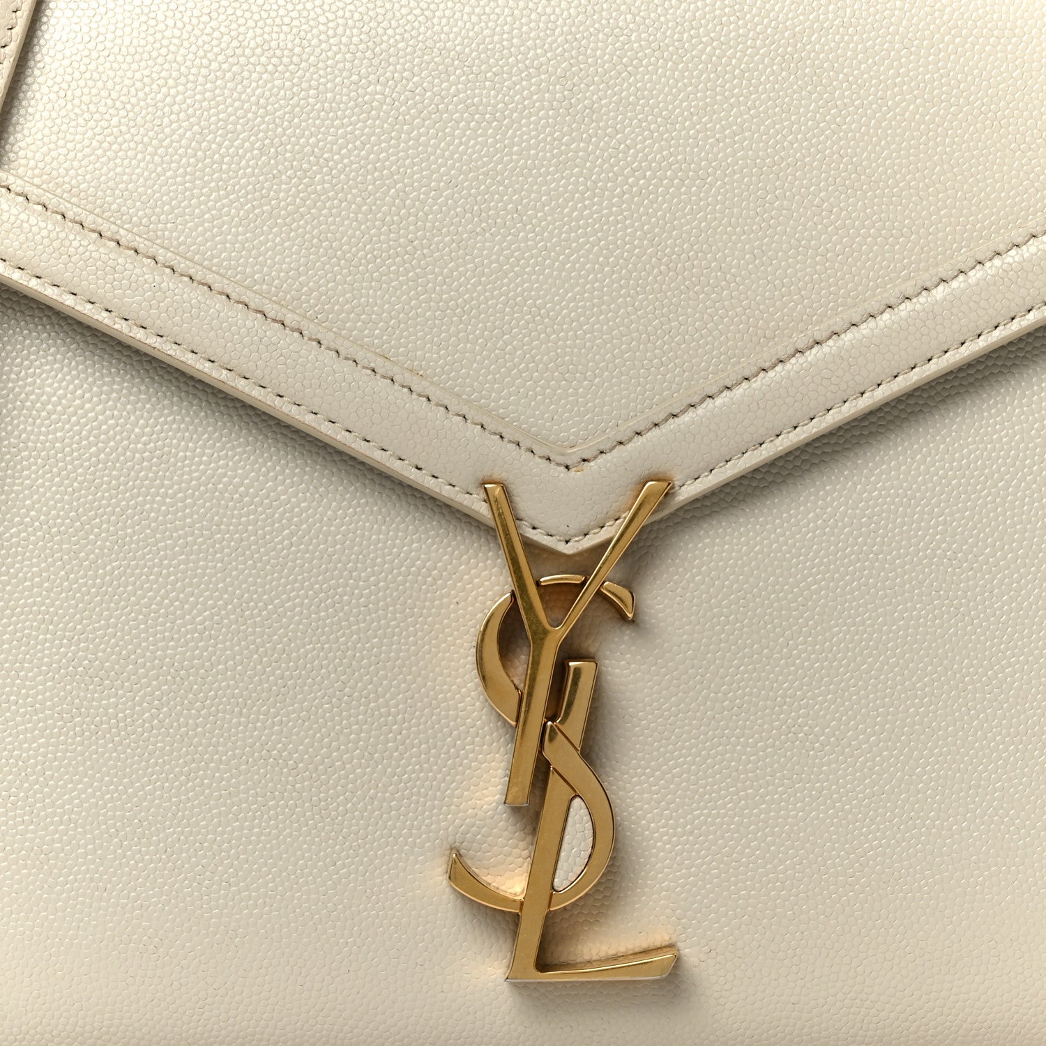 Saint Laurent Grain de Poudre Medium Classic Monogram Cassandra Top Handle Crema Soft Rouge Legion 9 of 11