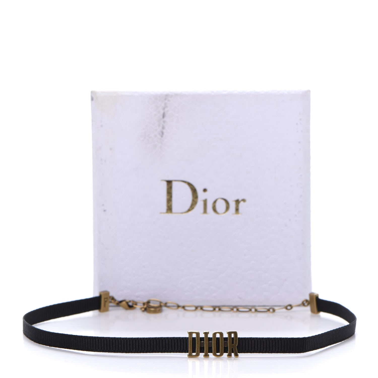 Christian Dior Grosgrain Ribbon Dior Logo Choker Necklace Black 7 of 7