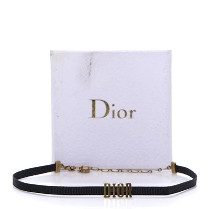 Christian Dior Grosgrain Ribbon Dior Logo Choker Necklace Black 7 of 7