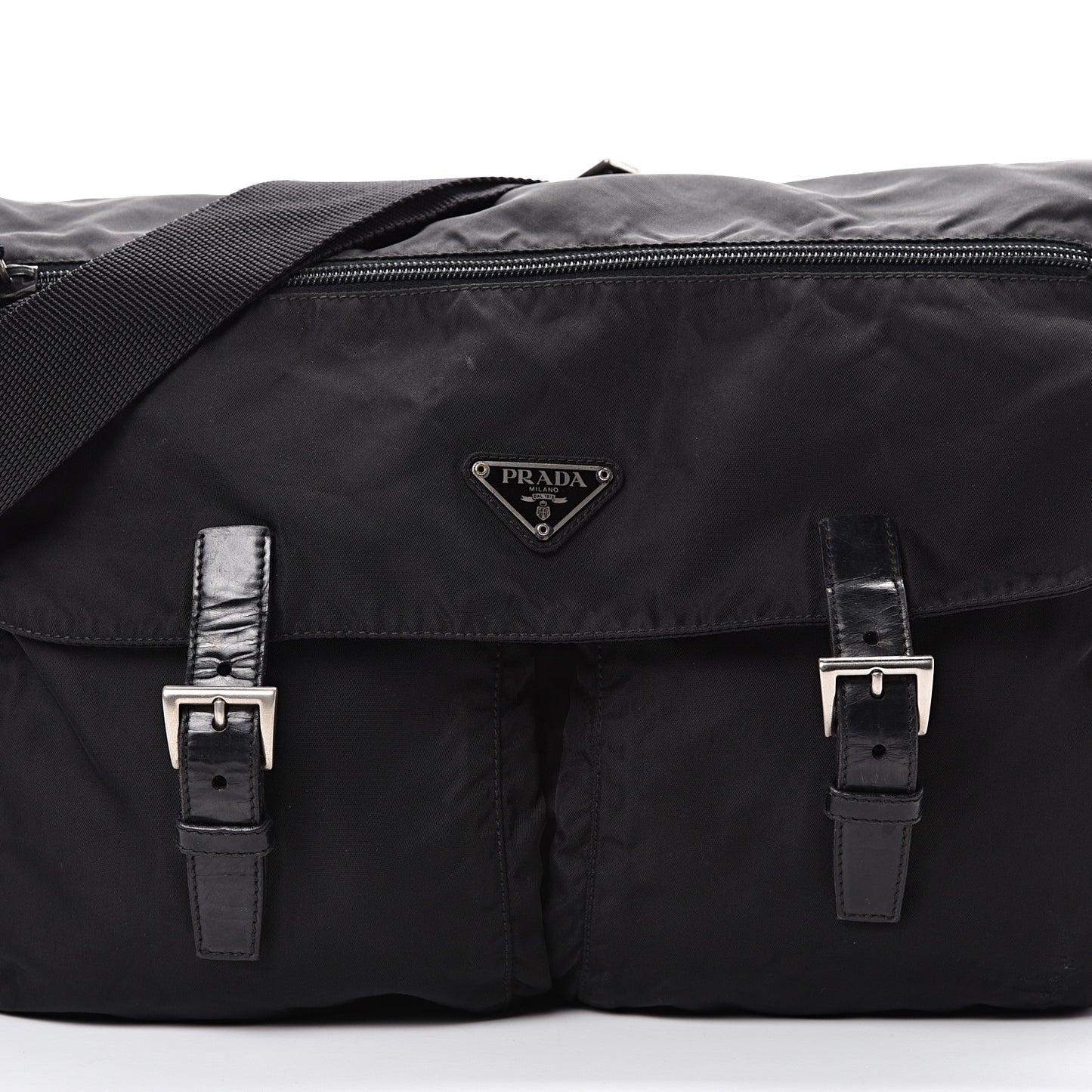 Nylon Vela Sport Messenger Bag Black