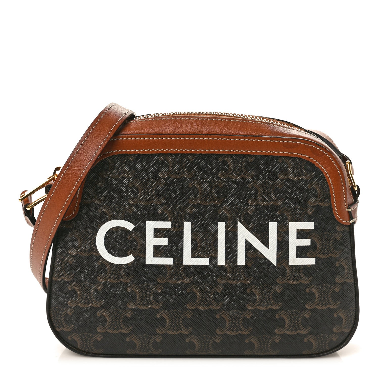 Celine Triomphe Canvas Small Camera Bag Tan 1 of 12
