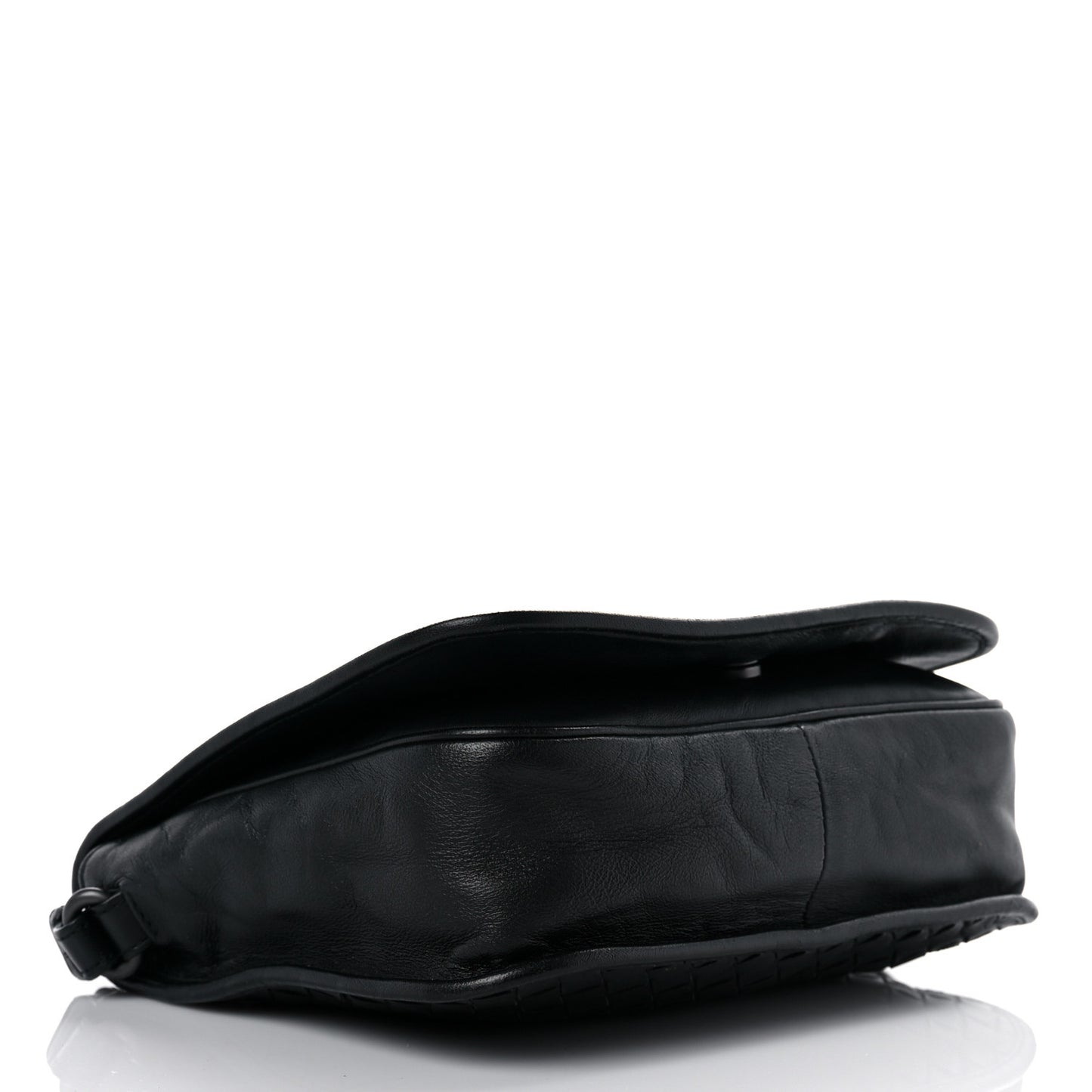 Nappa Intrecciato Flap Crossbody Black