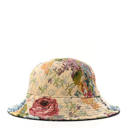 Louis Vuitton Monogram Tapestry Reversible Bucket Hat 58 Blue Multicolor 3 of 14