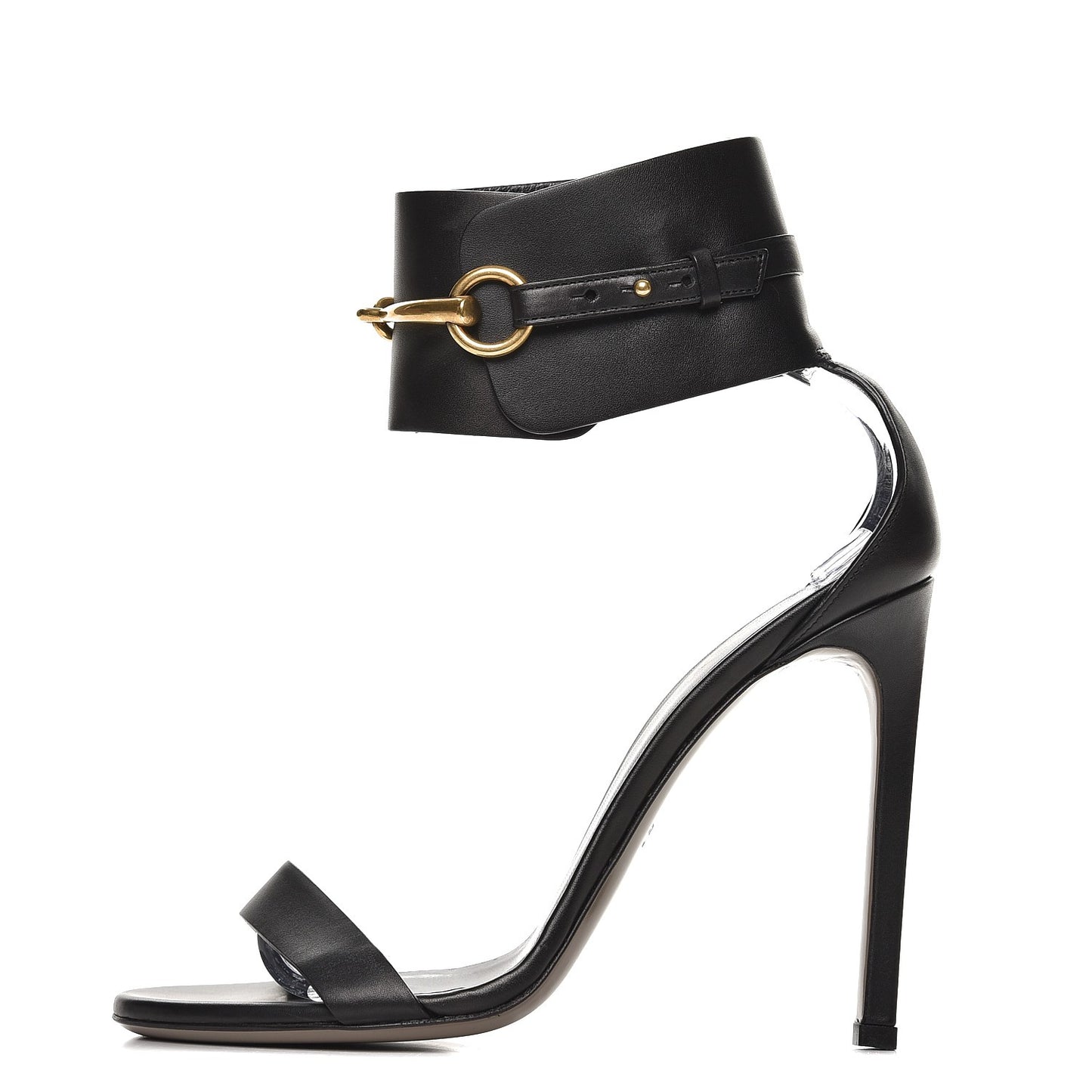 Calfskin Ursula Ankle Wrap Sandals 38 Black