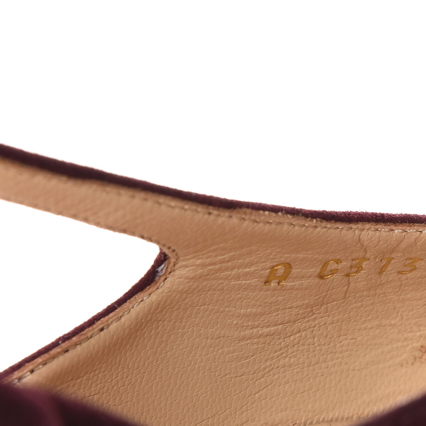 Kid Suede Metallic Lambskin Cap Toe CC Slingback Pumps 37.5 Burgundy Gold