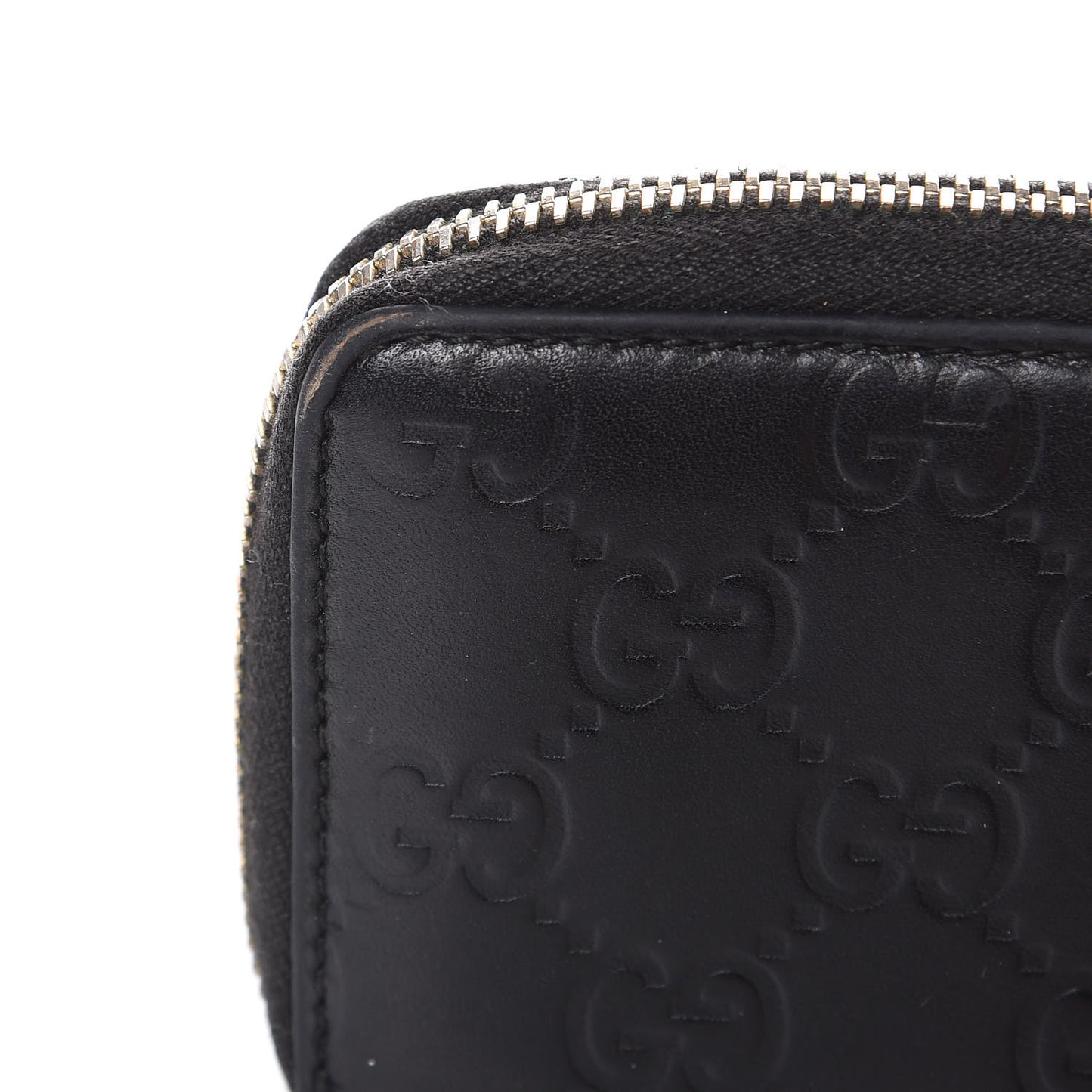 Guccissima Zip Around Card Case Black