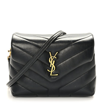 Saint Laurent Calfskin Y Quilted Monogram Toy Loulou Crossbody Bag Black 1 of 10
