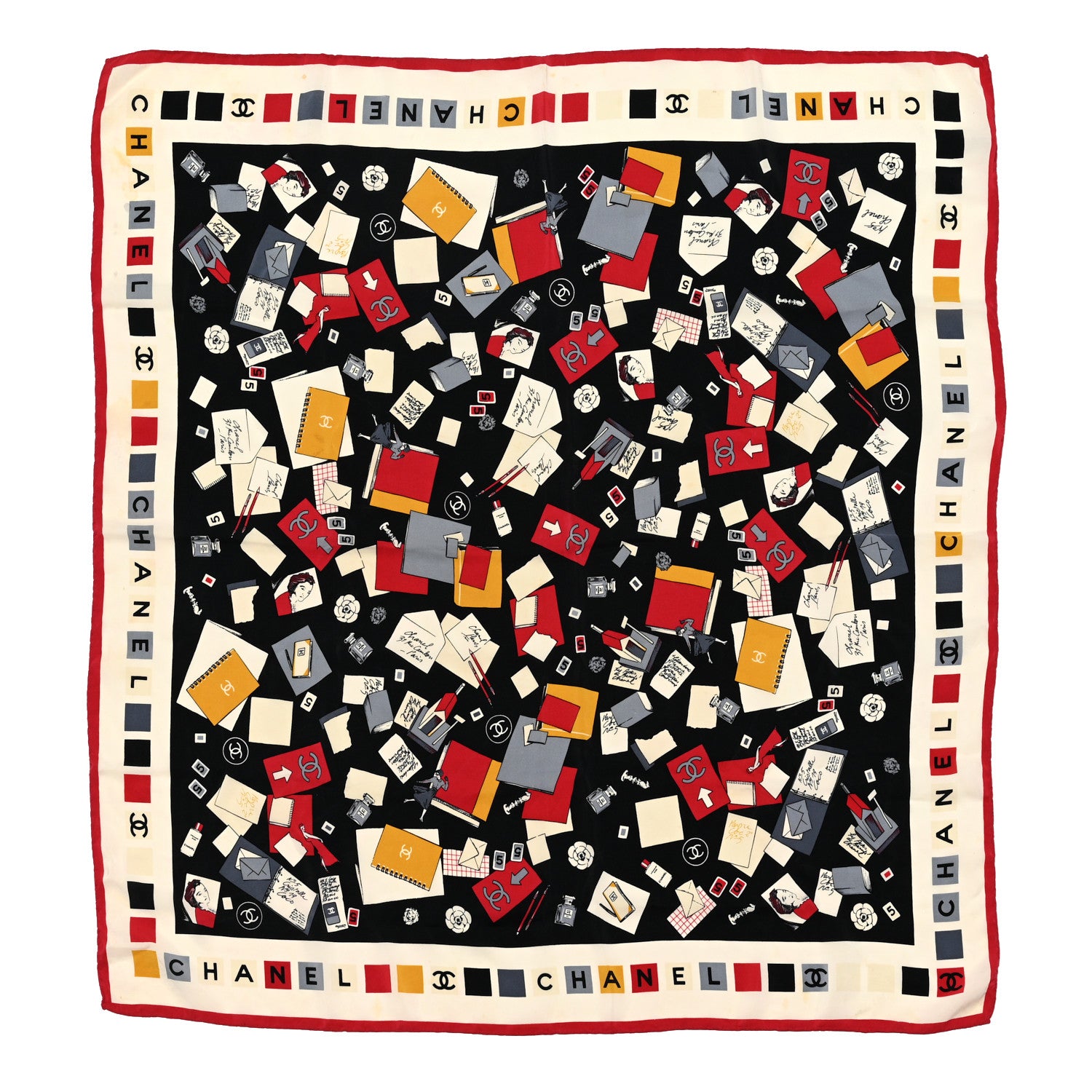 Chanel Silk CC Love Letters Square Scarf Multicolor 1 of 5