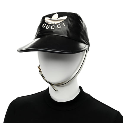Gucci X ADIDAS Dollar Calfskin Trefoil Stefanos Baseball Hat L Black 2 of 9