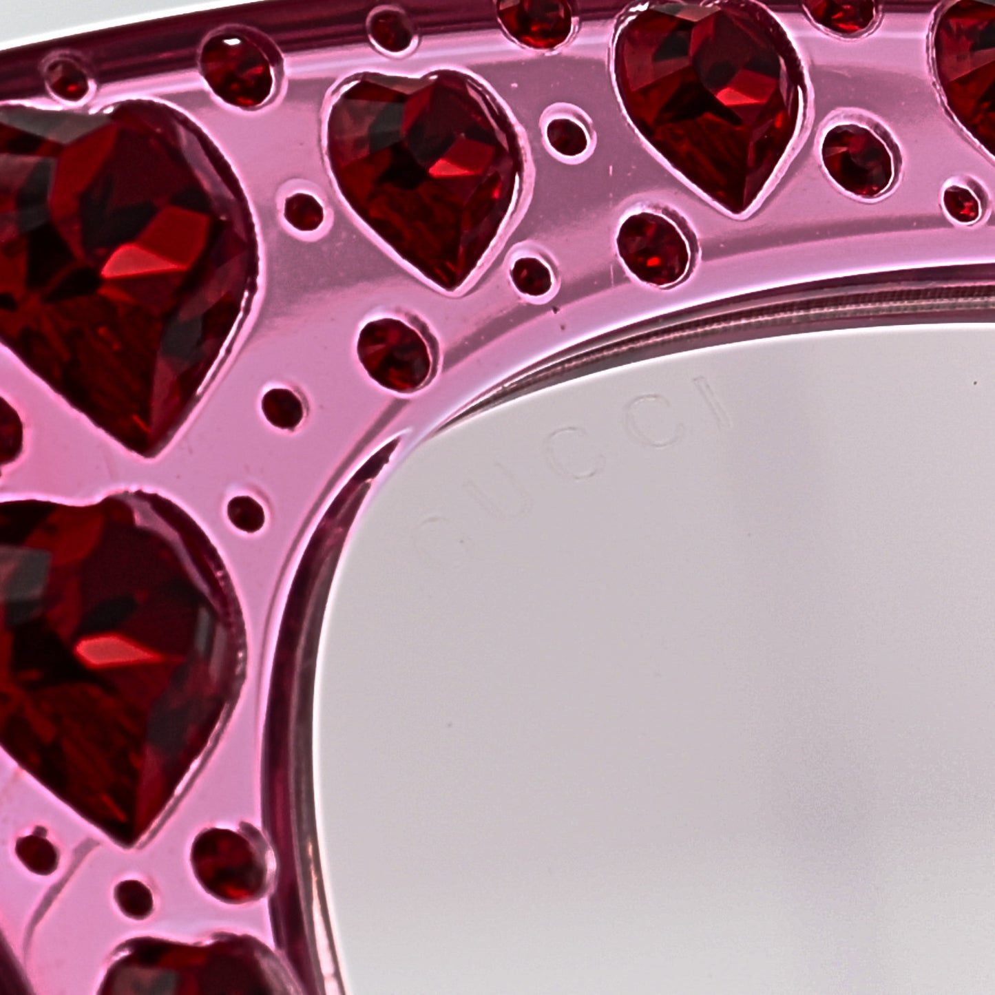Acetate Crystal Heart GG0116S Sunglasses Fuchsia