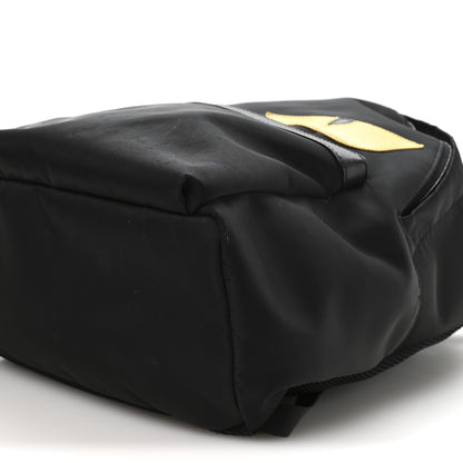 Fendi Nylon Vitello Elite Monster Eyes Rounded Backpack Black Yellow 10 of 12