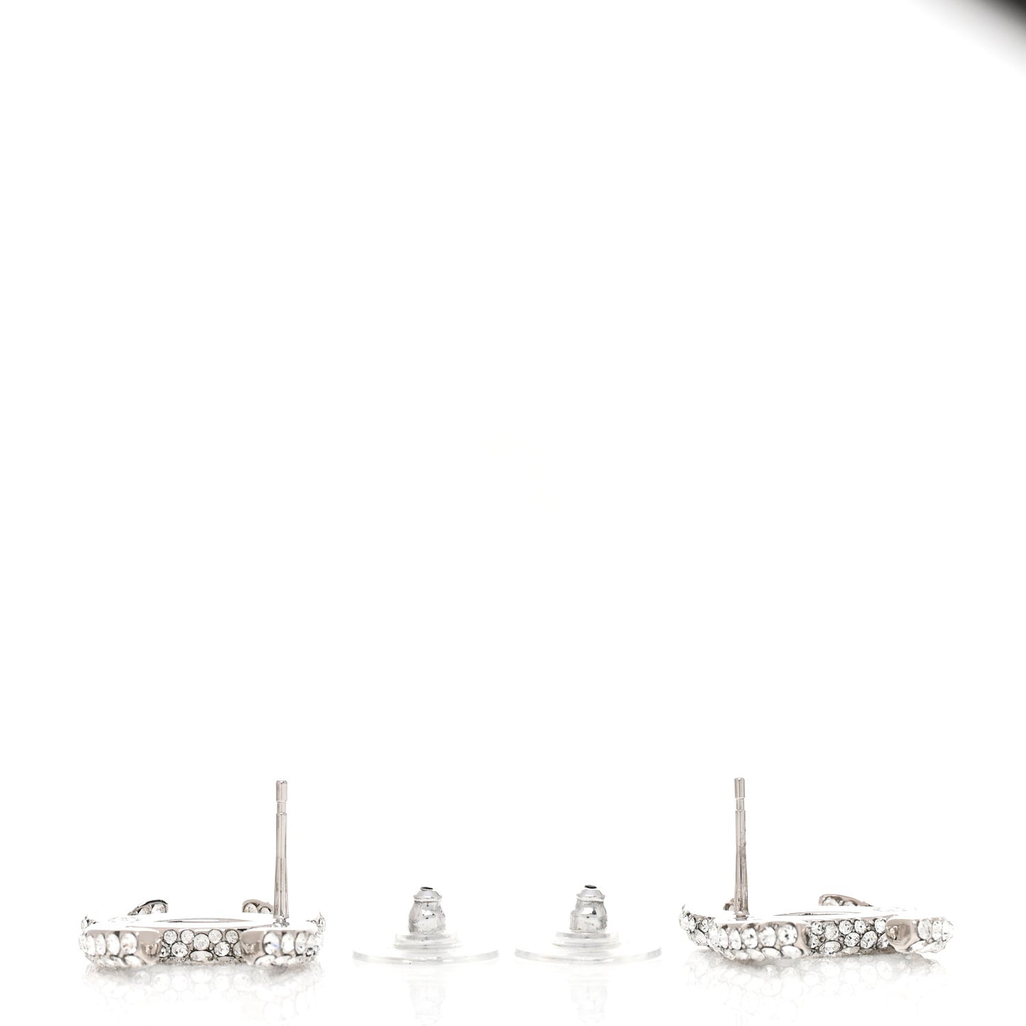 Crystal CC Earrings Silver