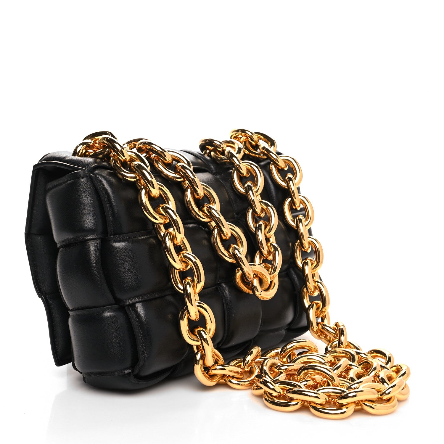 Bottega Veneta Lambskin Maxi Intreccio Padded Chain Cassette Crossbody Bag Black 3 of 13