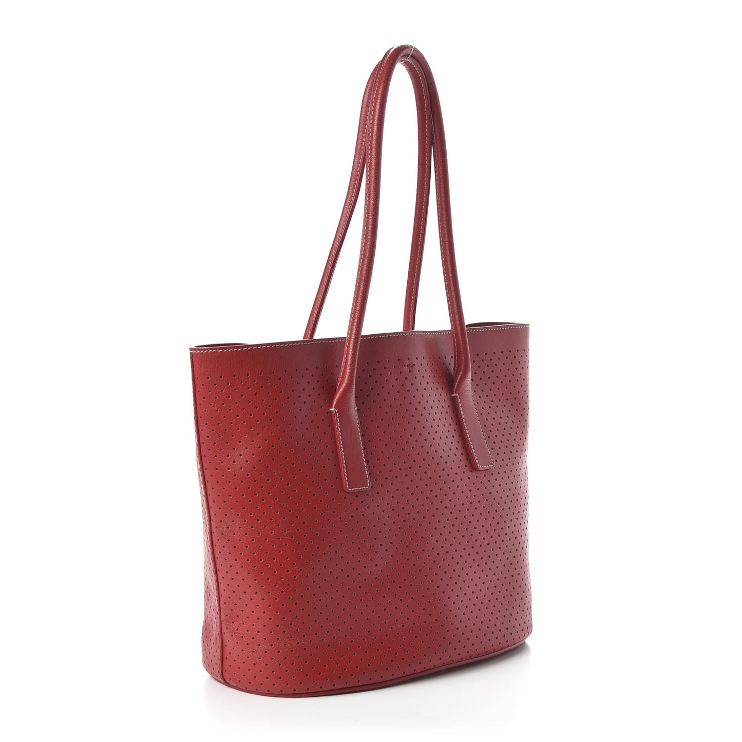 Vitello Drive Perforated Perforated Tote Fuoco