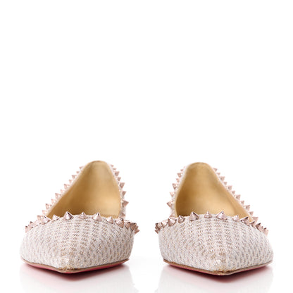 Christian Louboutin Lurex Irishell Flats 39 Nude 2 of 8