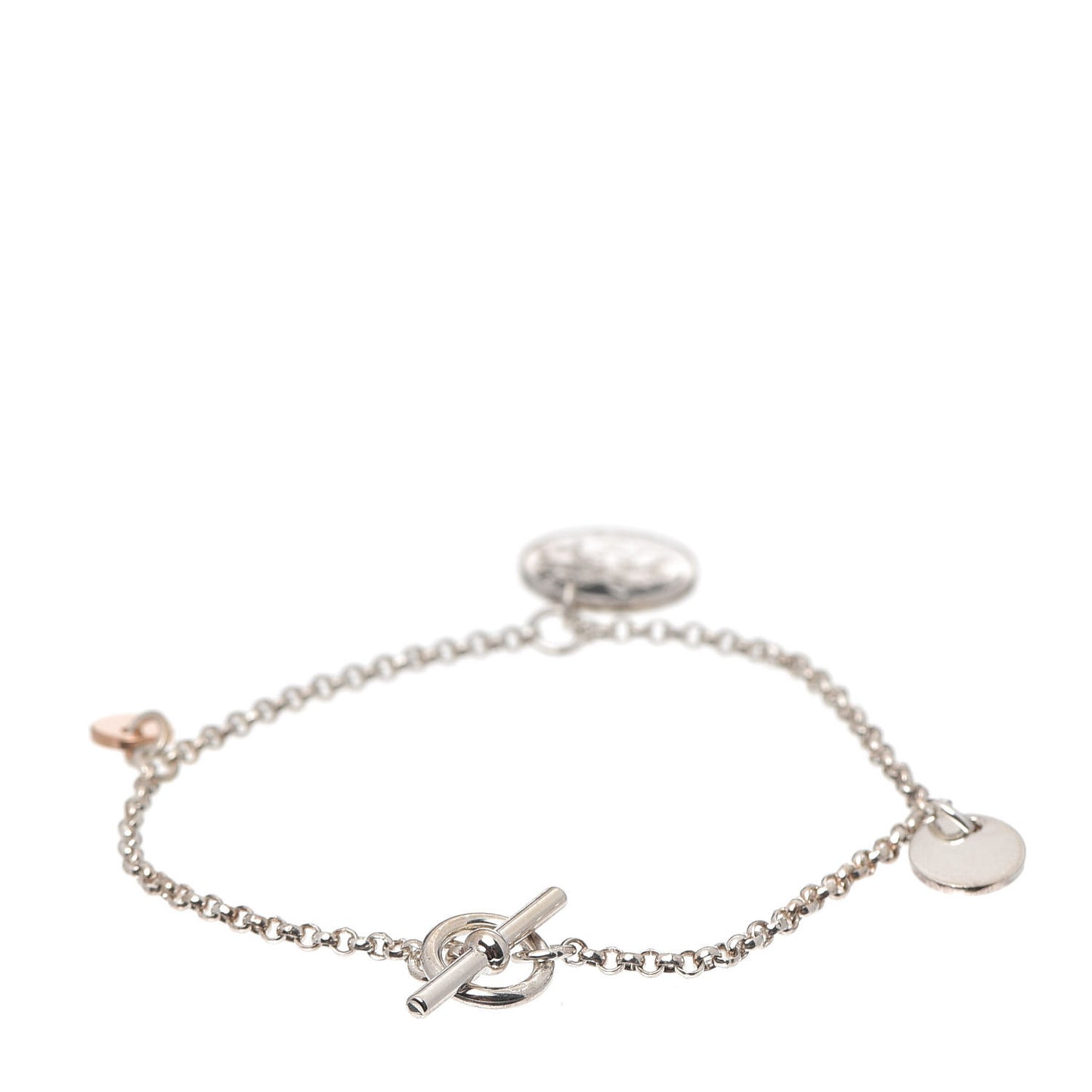 Sterling Silver 18K Rose Gold PM Ex-Libris Bracelet SH