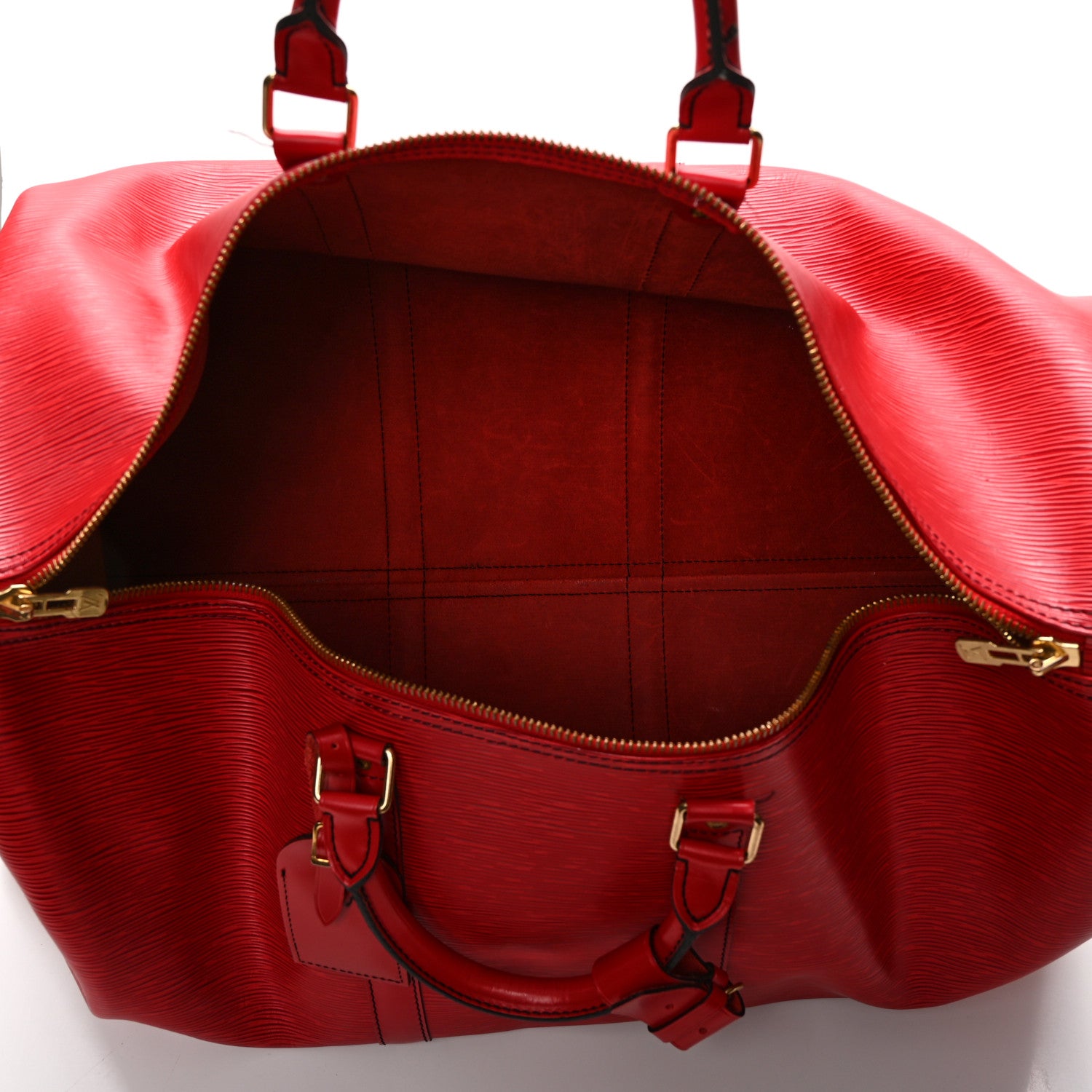 Louis Vuitton Epi Keepall 55 Castillan Red 4 of 10
