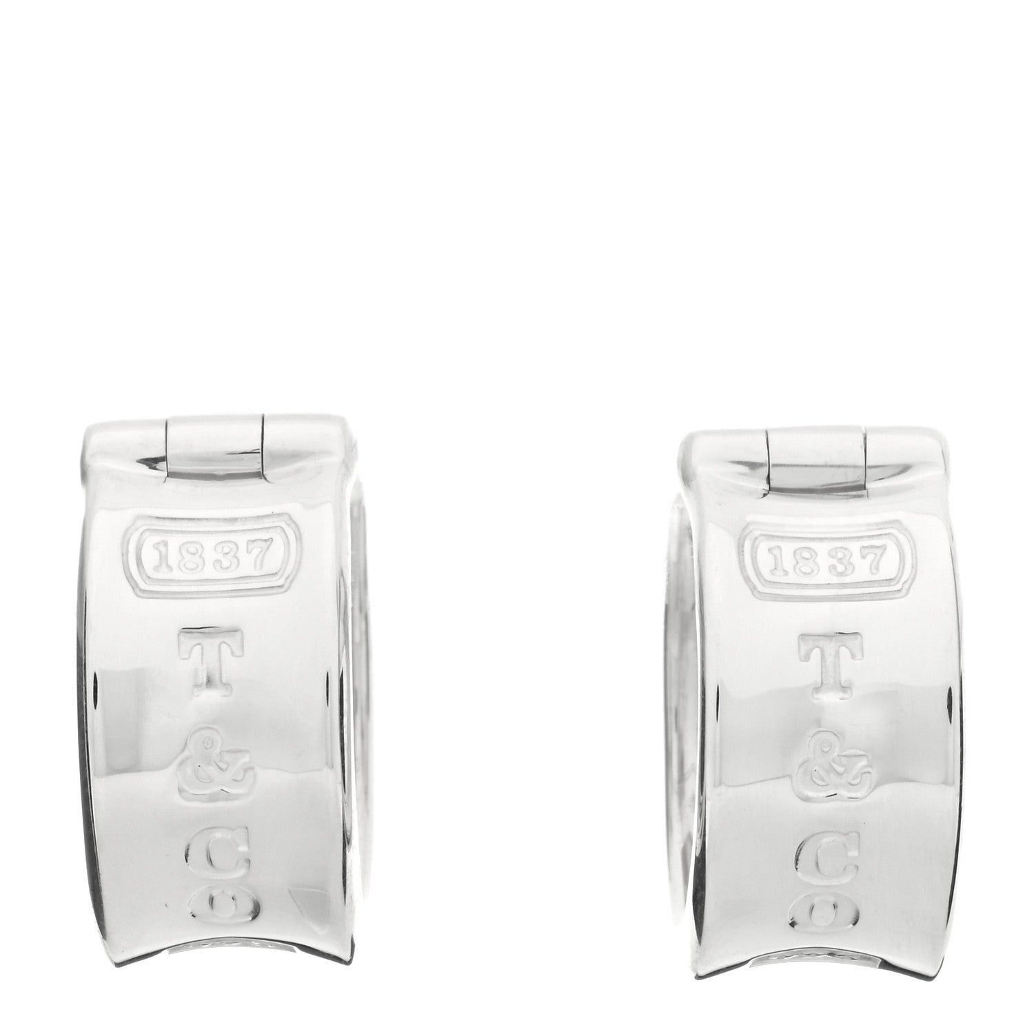 Tiffany Sterling Silver Wide 1837 Hoop Earrings 1 of 4