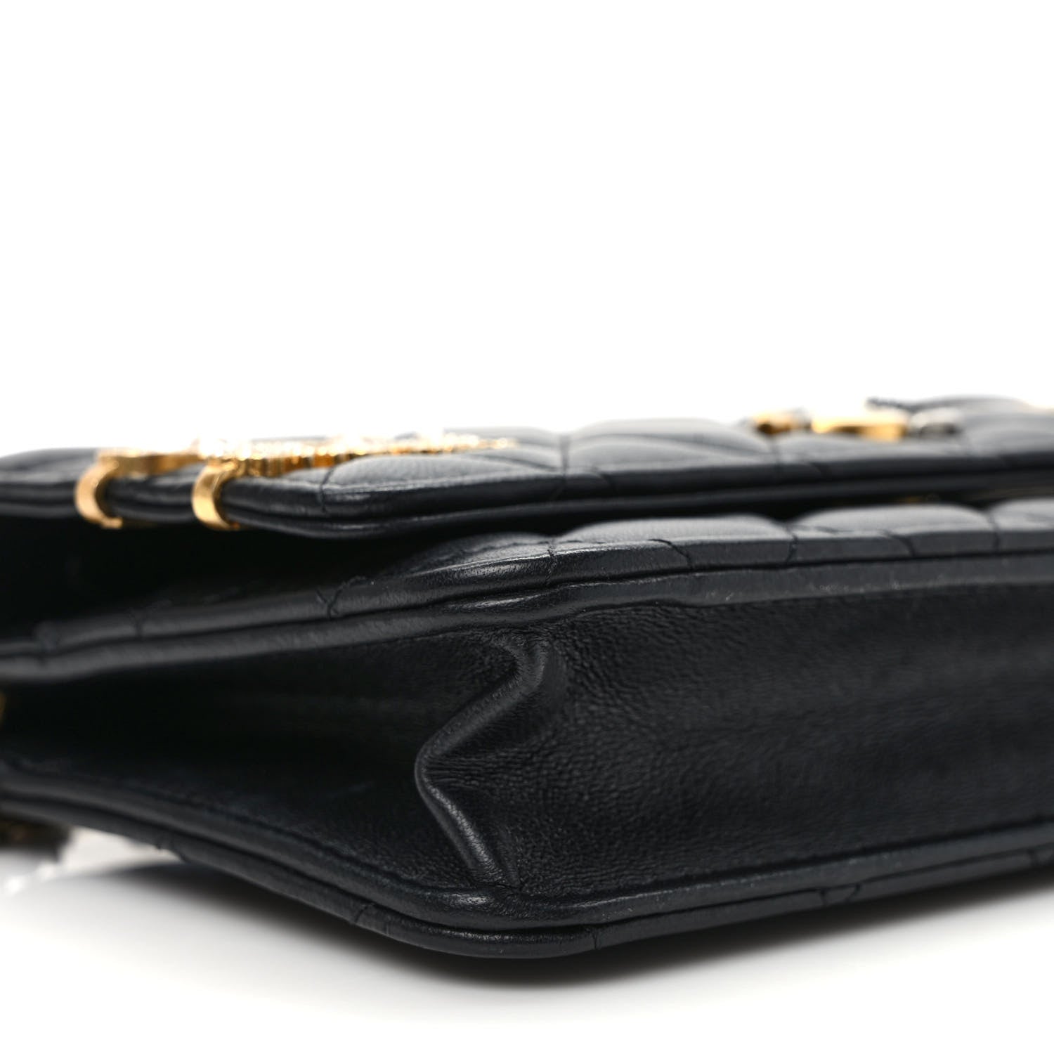 Chanel Lambskin Quilted Coco Clips Wallet On Chain WOC Black 9 of 13