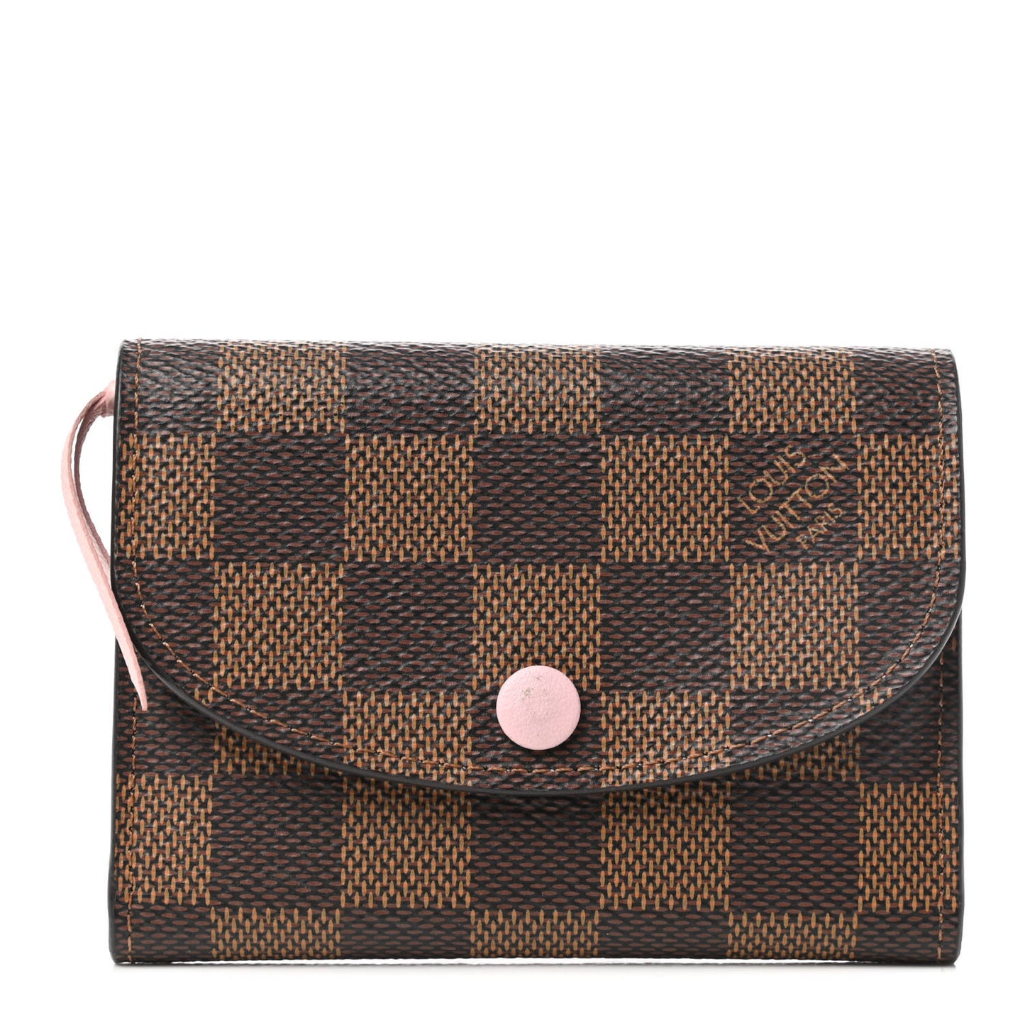 Damier Ebene Rosalie Coin Purse Rose Ballerine