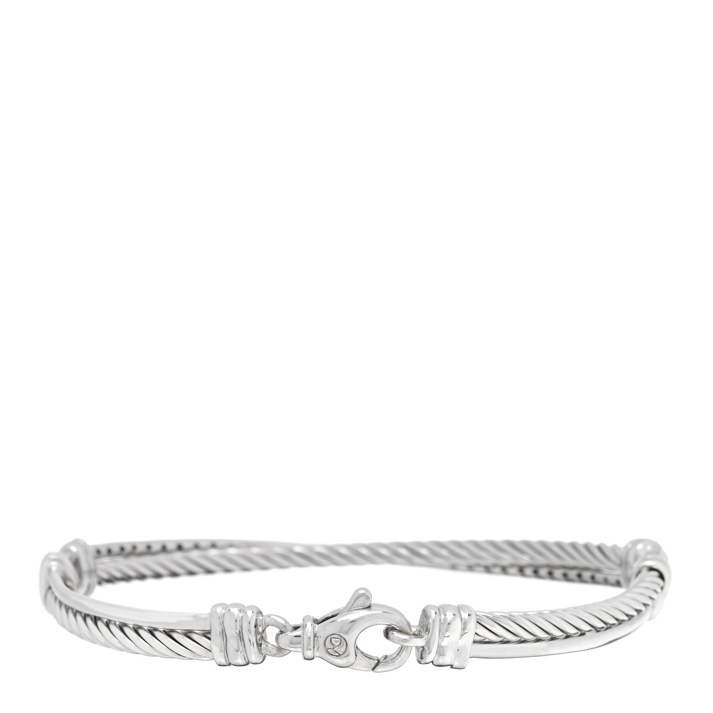 Sterling Silver Diamond 3mm Crossover Bracelet