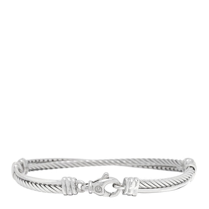 David Yurman Sterling Silver Diamond 3mm Crossover Bracelet 2 of 3