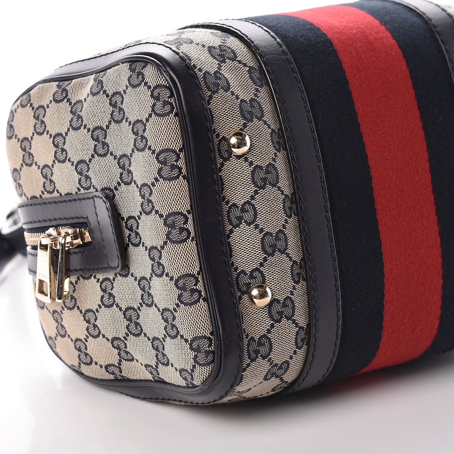 Monogram Vintage Web Small Boston Navy