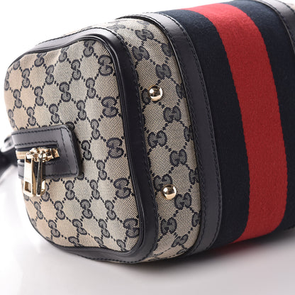 Gucci Monogram Vintage Web Small Boston Navy 9 of 10