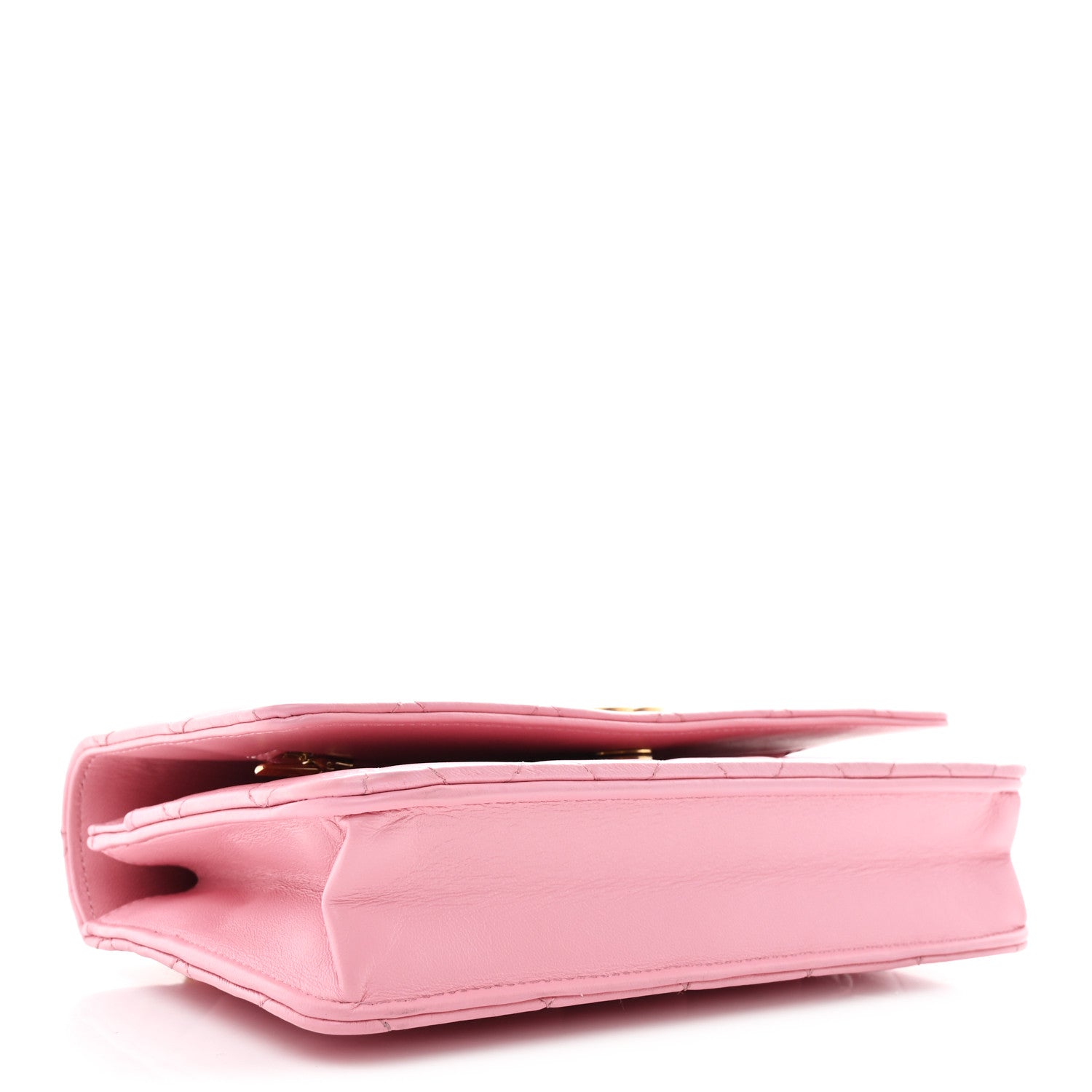 Chanel Lambskin Quilted Pick Me Up Wallet On Chain WOC Light Pink 4 of 12