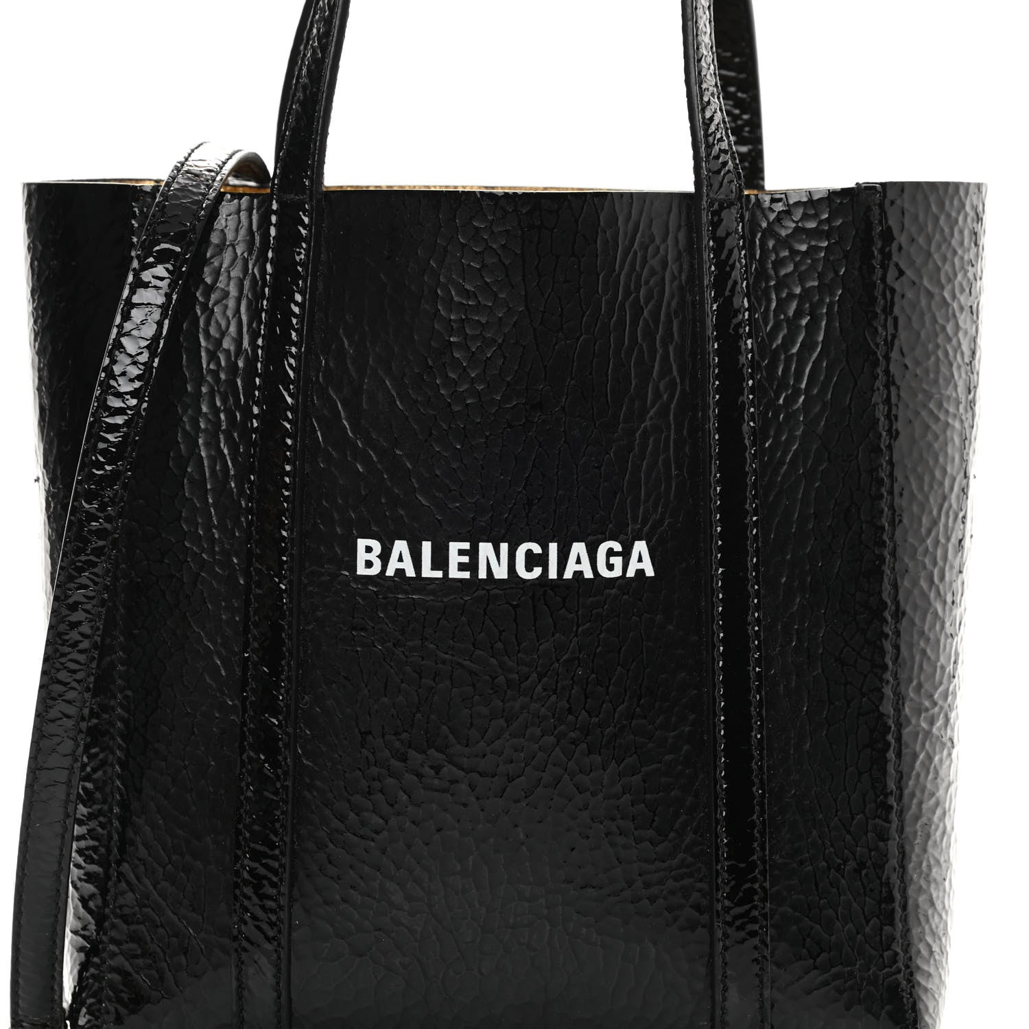 Balenciaga Textured Patent Calfskin XXS Everyday Tote Black 6 of 18
