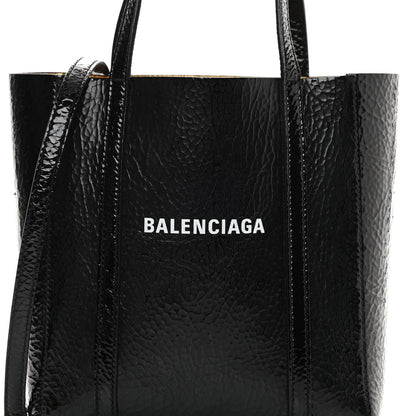 Balenciaga Textured Patent Calfskin XXS Everyday Tote Black 6 of 18