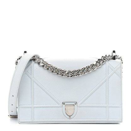 Christian Dior Grained Calfskin Medium Diorama Flap Bag Light blue 1 of 12