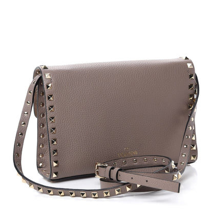 Valentino Garavani Pebbled Calfskin Medium Rockstud Flip Lock Crossbody Bag Clay 3 of 9