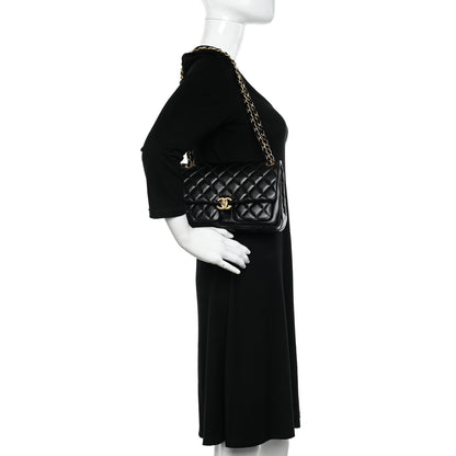Chanel Shiny Lambskin Quilted Small Daily Friend Flap Black 2 of 13