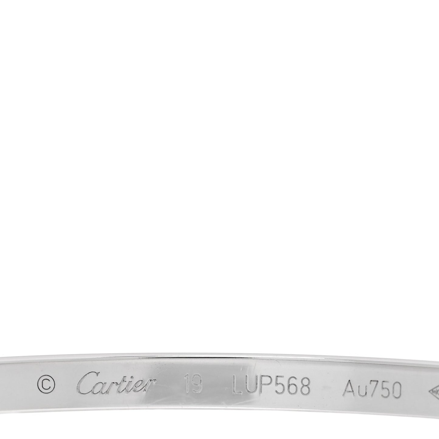18K White Gold 10 Diamond Small LOVE Bracelet 19
