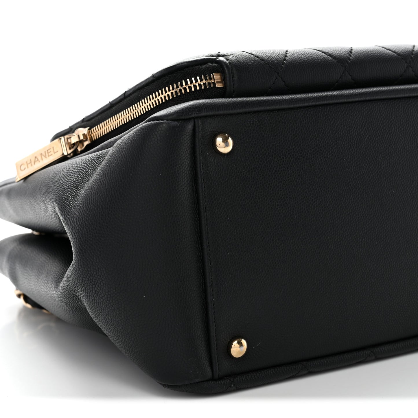Caviar Quilted Small Business Affinity Shopping Bag Black