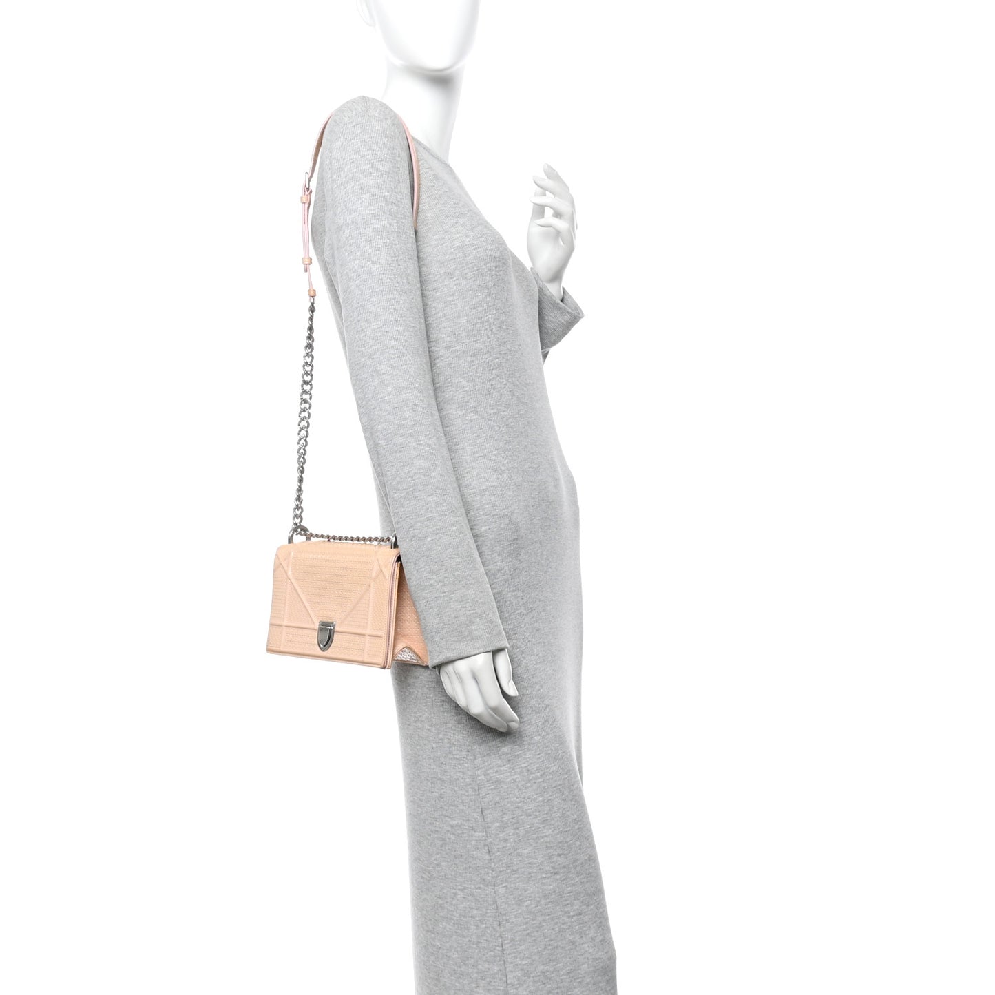 Patent Micro-Cannage Small Diorama Flap Bag Rose