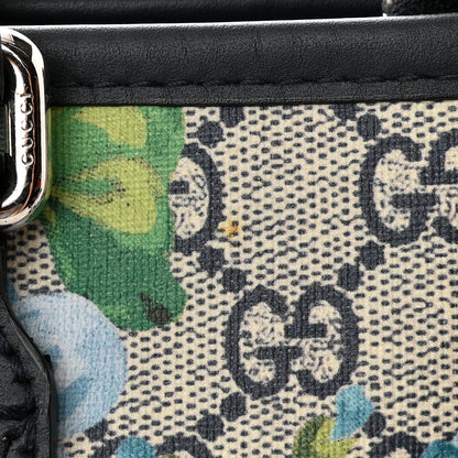 Gucci GG Supreme Monogram Blooms Small Zippered Tote Blue 12 of 14