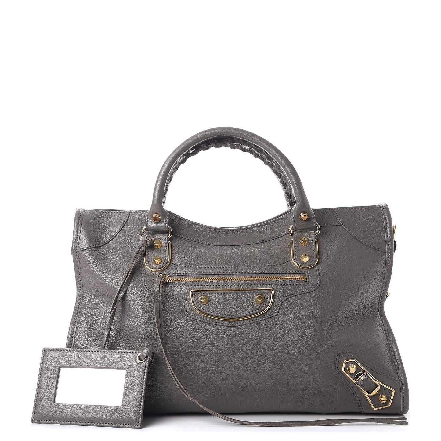 Chevre Gold Metallic Edge Hardware City Gris Acier