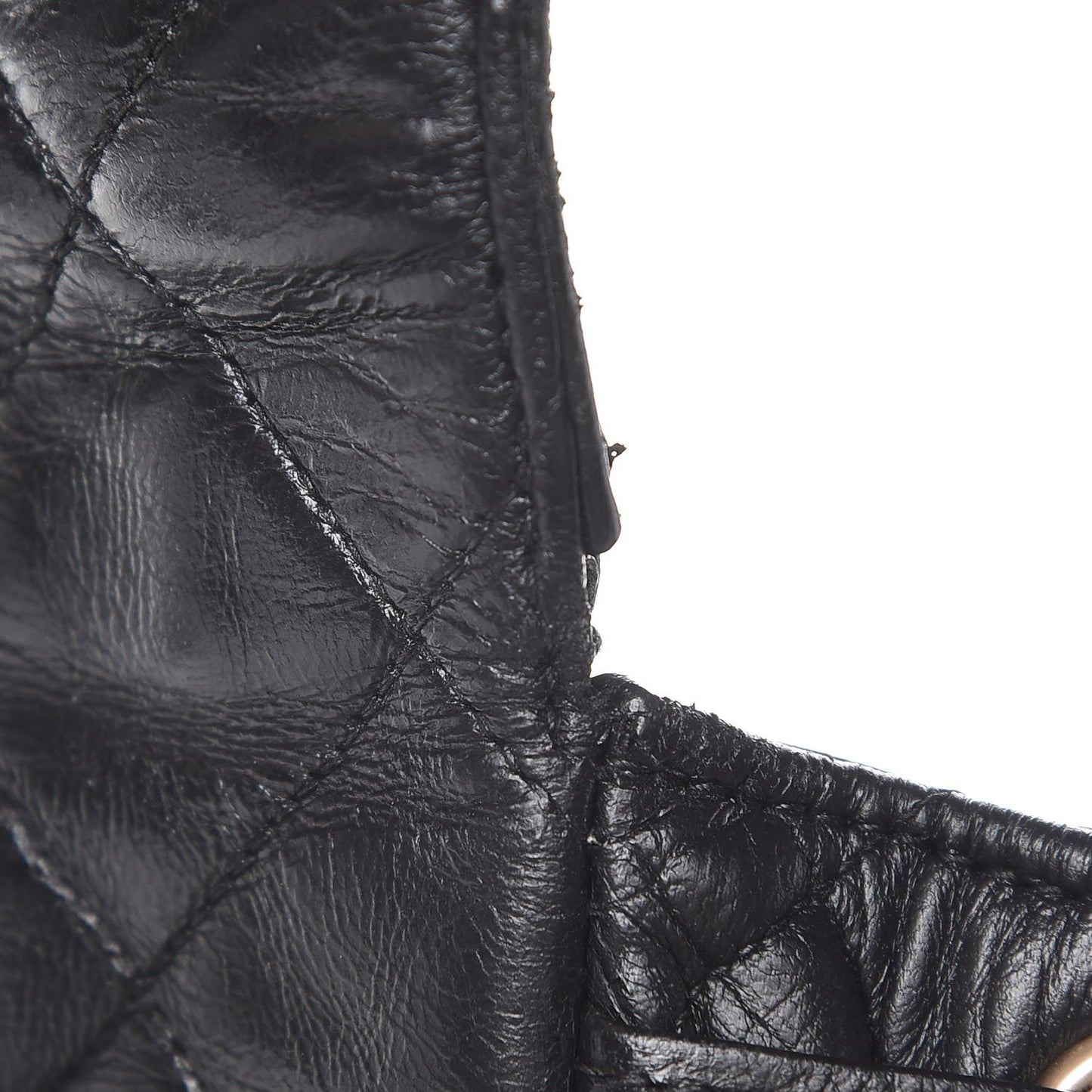 Lambskin Quilted Drawstring Backpack Black