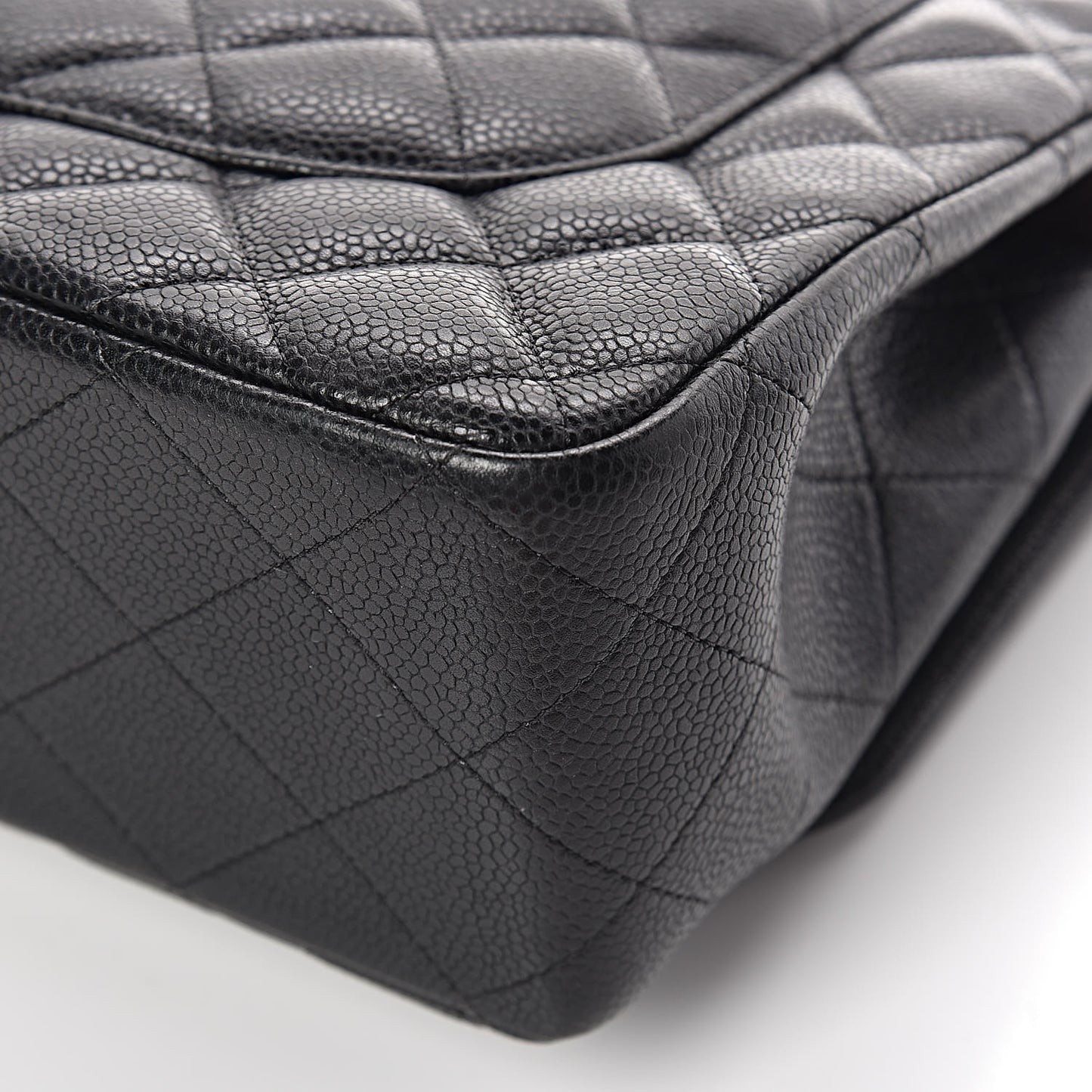 Caviar Quilted Jumbo Double Flap Black