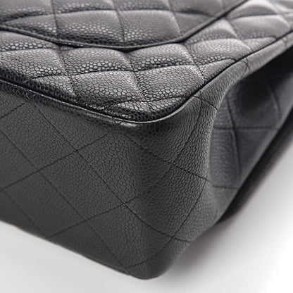 Chanel Caviar Quilted Jumbo Double Flap Black 16 of 18