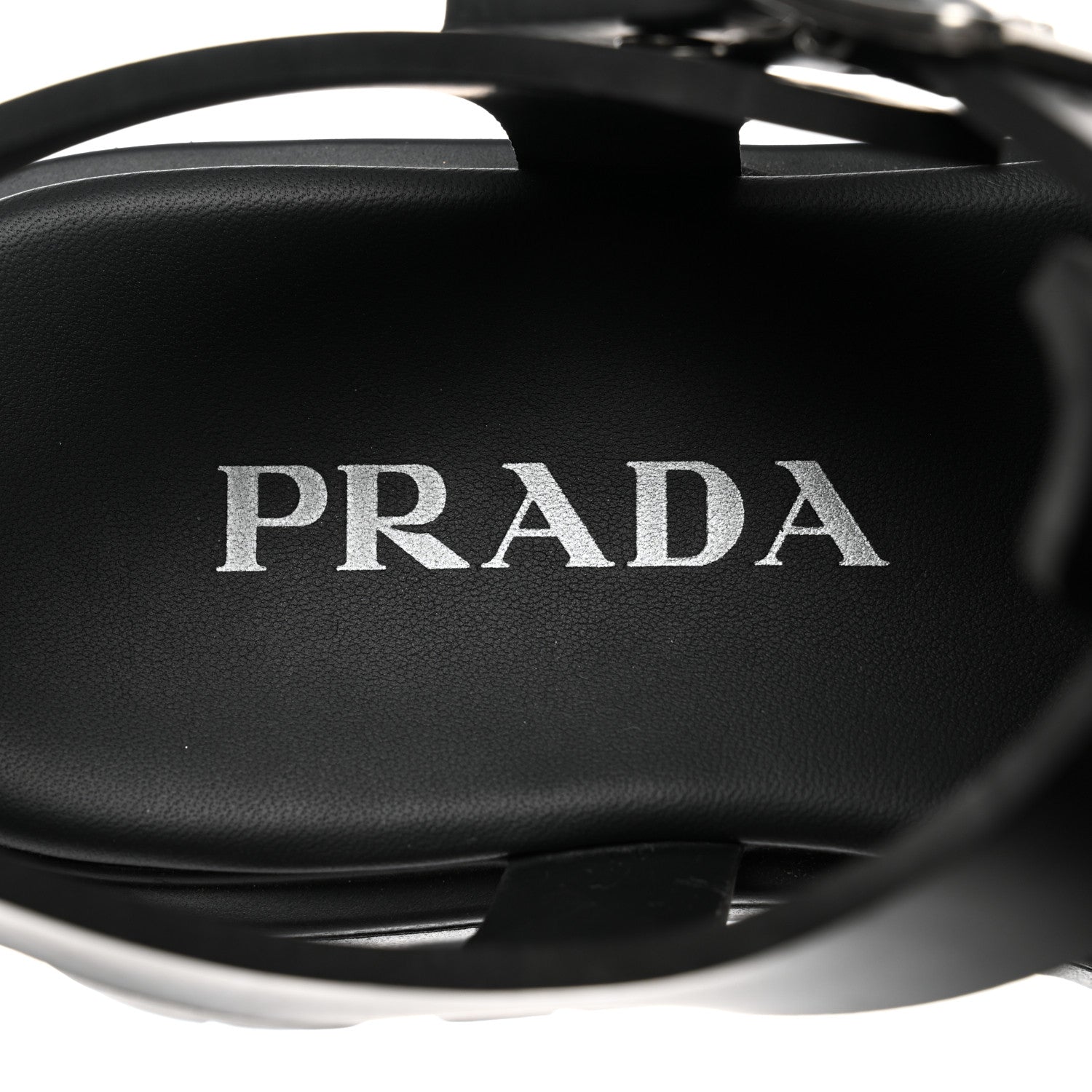 Prada Foam Rubber Triangle Logo Monolith 55mm Cage Sandals 39 Black 7 of 8