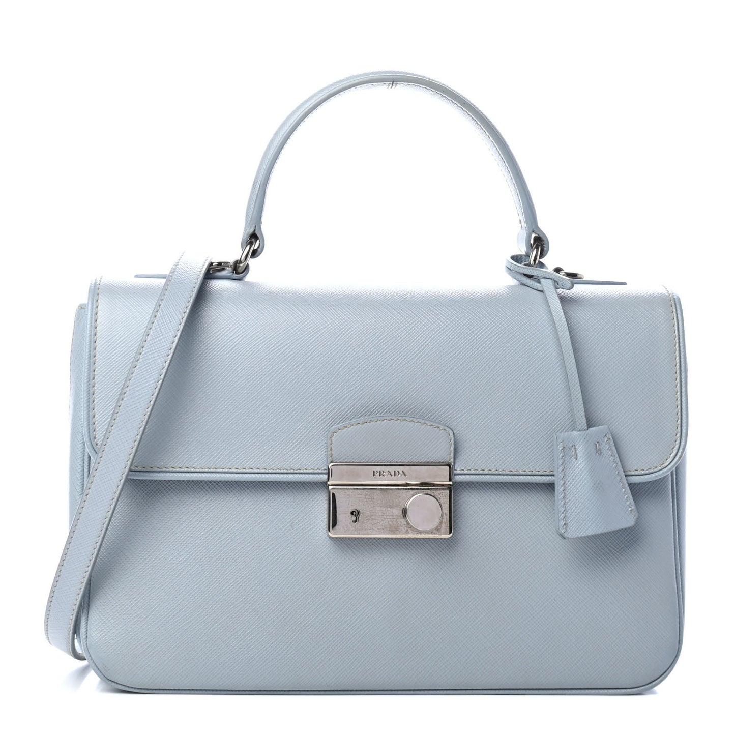 Saffiano Lux Sound Top Handle Light Blue